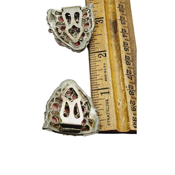 Antique Pair of Satin Glass Fruit Salad Dress Clips (A251) - Picture 4 of 6